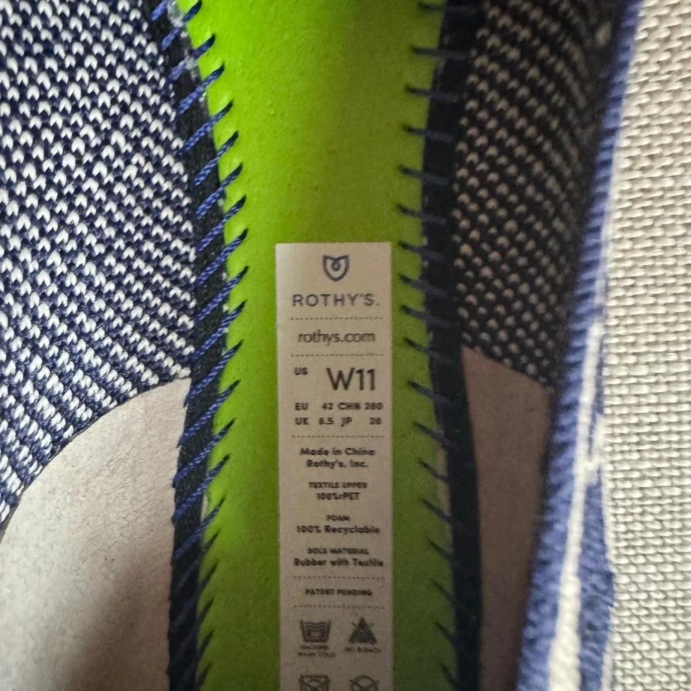 Rothy's Blue and White Patterned Flats - Picture 5 of 6